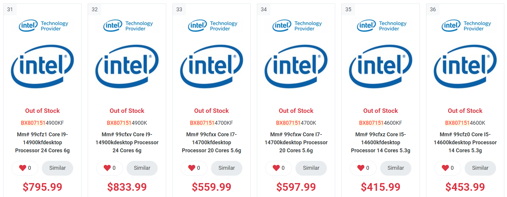 Intel 14代售價曝光, 價格比13代高 4%