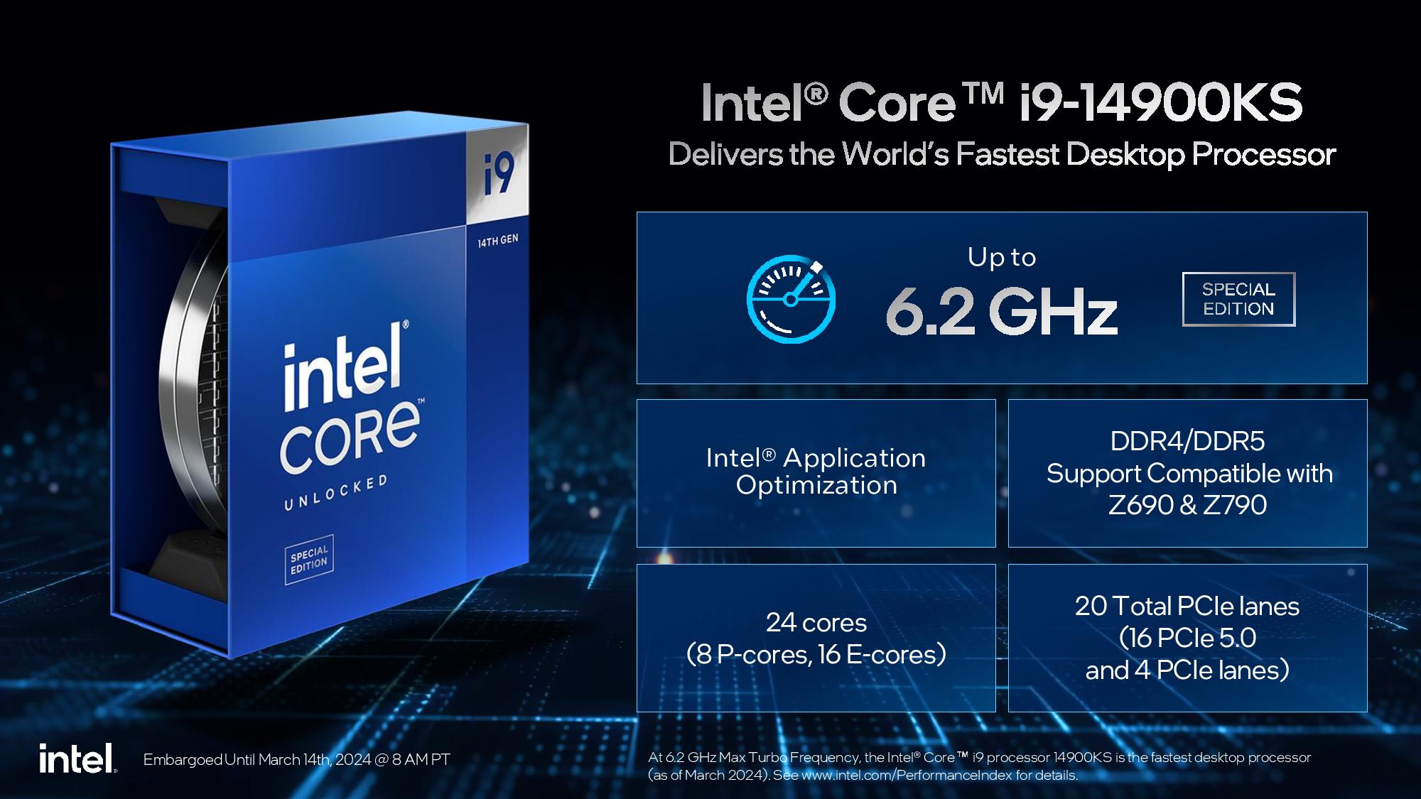 Intel Core i9-14900KS 正式發布, 25500元